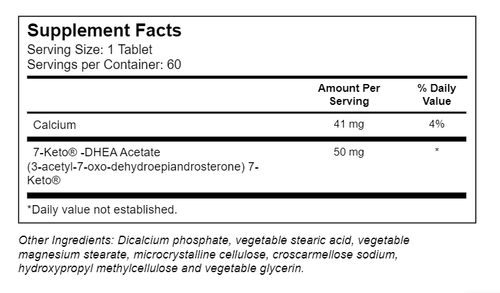 7-Keto DHEA 50 mg - Vitacost - 60 Cpsulas