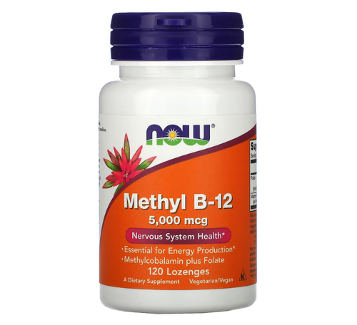 Metil B-12 - 5000 mcg - Now Foods - 120 Comprimidos Mastigveis