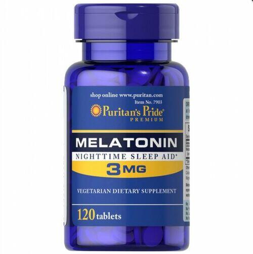 2 x Melatonina 3 mg - Puritans Pride - Total 240 Cpsulas