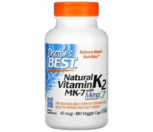 MK-7 Vitamina K2 45 mcg com MenaQ7 - Doctors Best - 180 Cpsulas