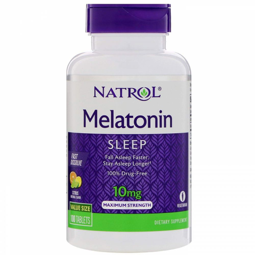 2 x Melatonina 10 mg Fast Dissolve sublingual sabor CITRUS - Natrol - Total 200 comprimidos