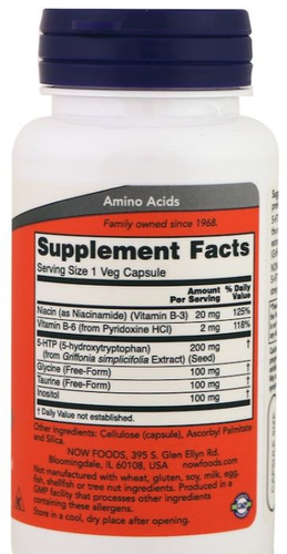5-HTP 200 mg - Now Foods - 60 cpsulas de Liberao Rpida