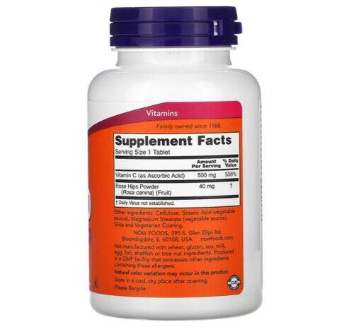 Vitamina C 500 mg + Rosa Mosqueta - Now Foods - 250 tablets