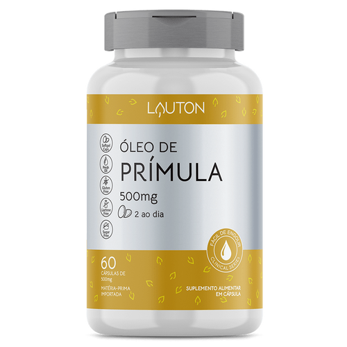 Óleo de Prímula 500mg - Lauton Nutrition - 60 Cápsulas