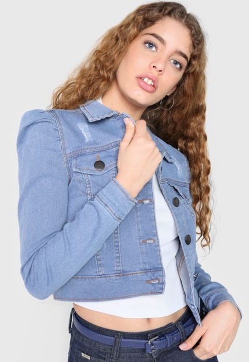 Comprar Jaqueta Jeans Manga Prin Sweet Tricats Ohanna Store
