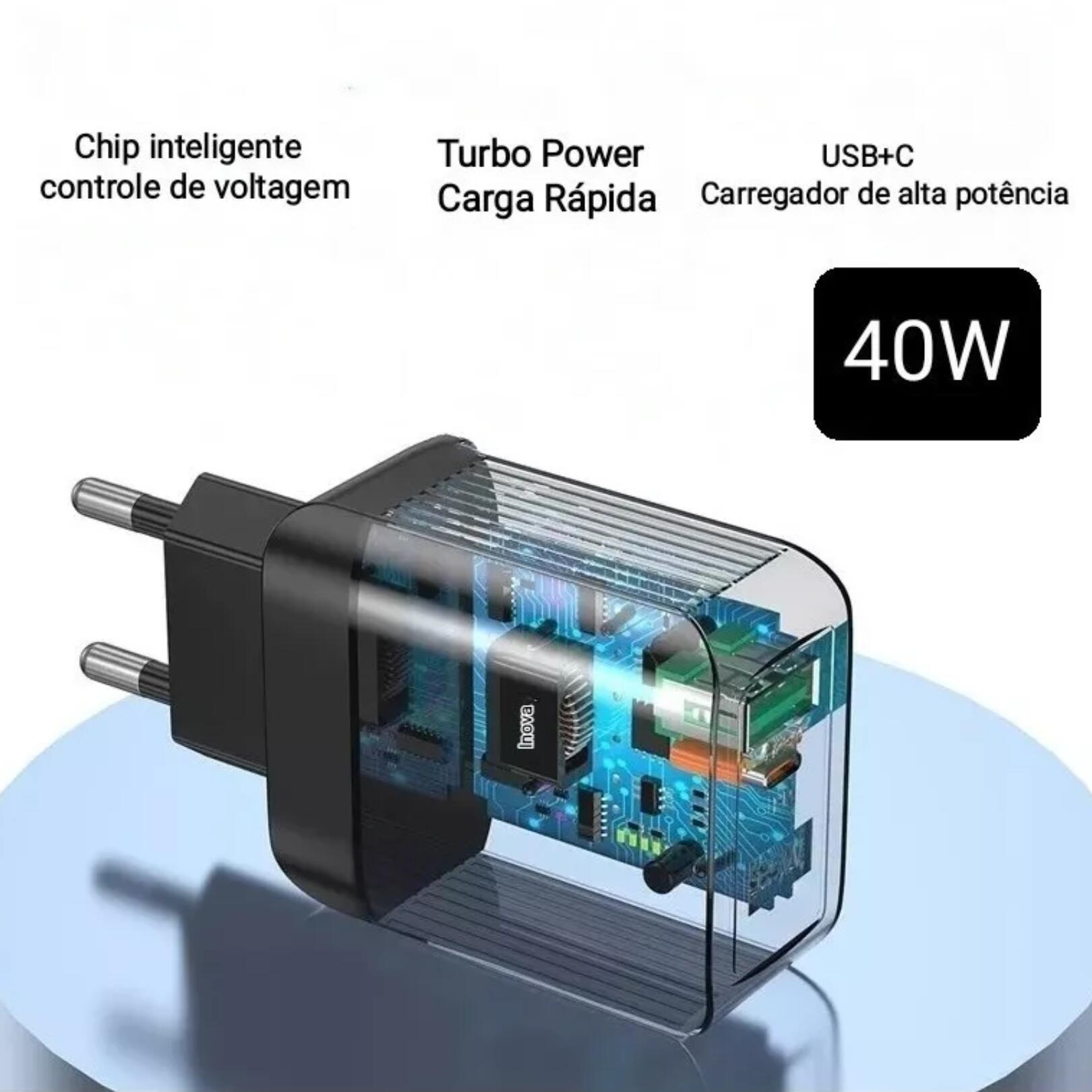 Comprar Carregador De Celular Turbo 40w Super Rápido Original Tipoc