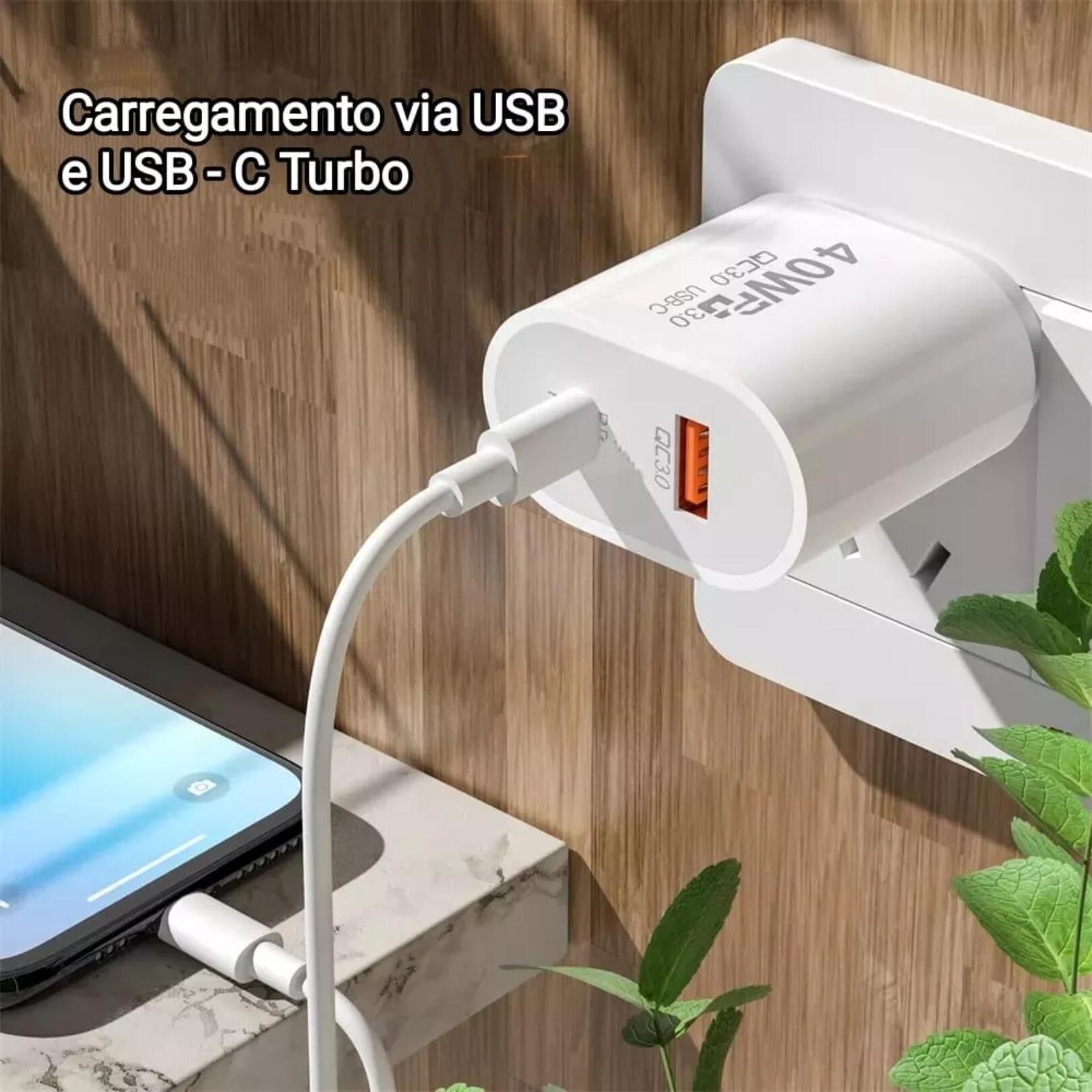 Comprar Carregador De Celular Turbo 40w Super Rápido Original Tipoc