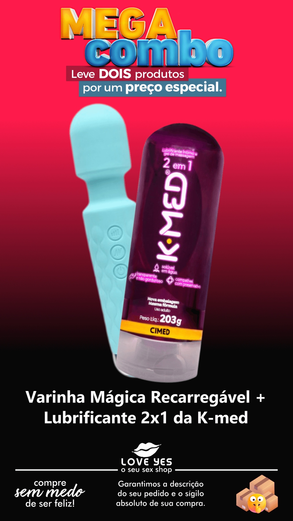 Kit Abracadabra | Varinha Mágica + Lubrificante K-med
