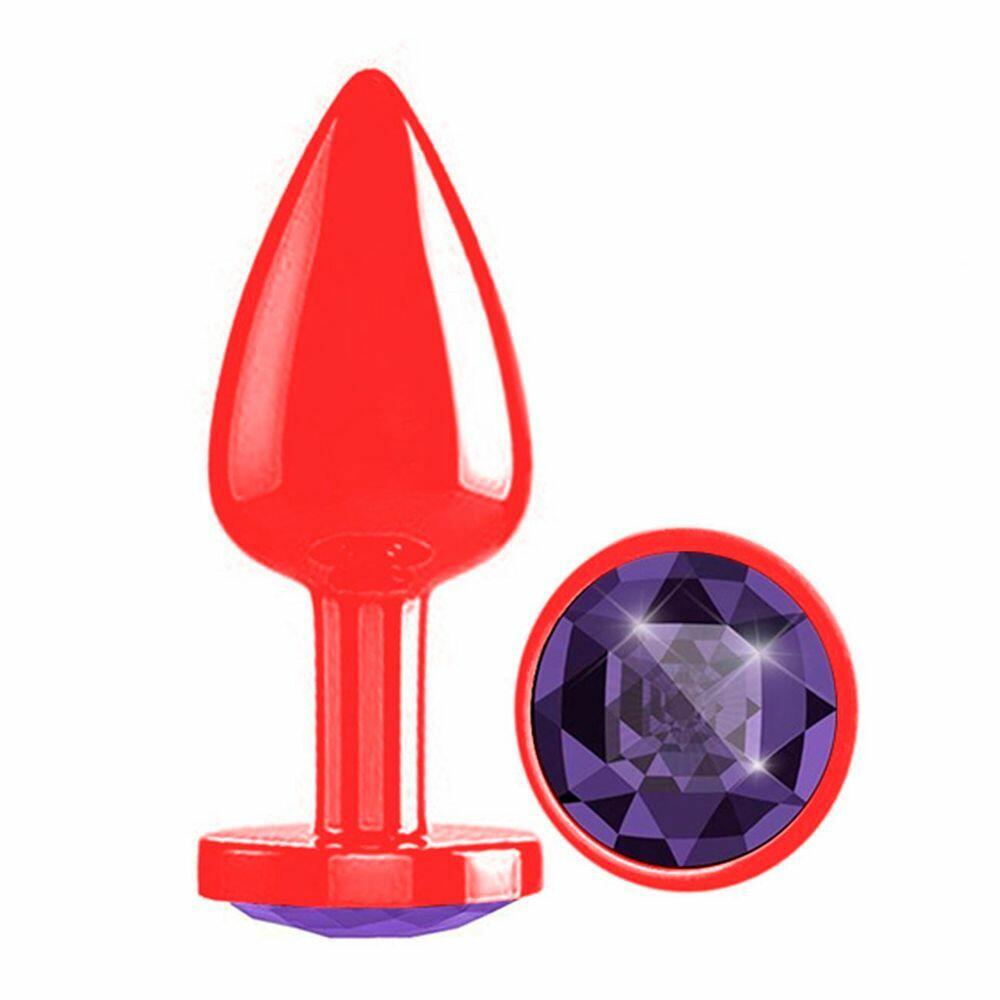 Plug Anal Diamond Colors Vermelho 7x2,8cm - Delicious
