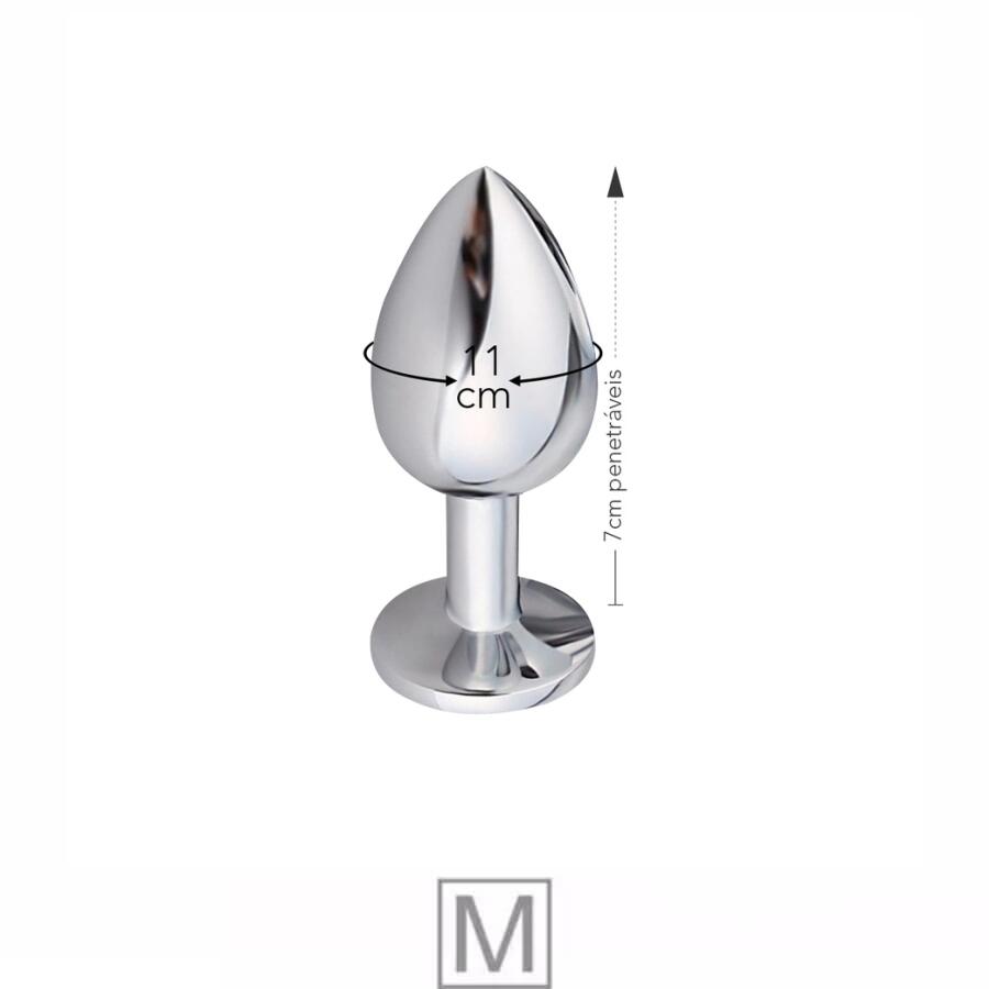 Plug Anal de Ao Inoxidvel Cnico com Cristal Arredondado Plug Anal de Ao Inoxidvel Cnico com Cristal Arredondado