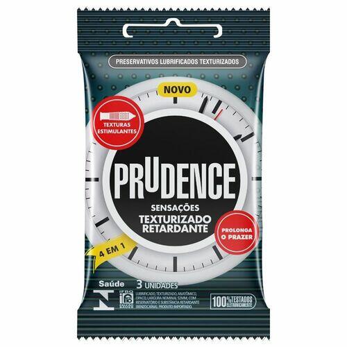 Preservativo 4x1 Sensação Texturizado Retardante - Prudence - 3 unid