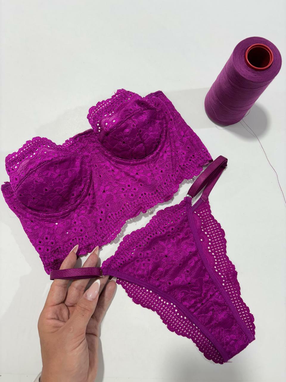 Mini Set Renda Comprar Conjunto de calcinha e sutiã mini cropped em renda gripp
