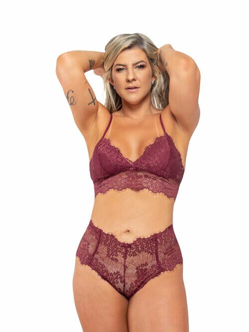 Conjunto Calcinha e Sutiã Lingerie Renda 15311