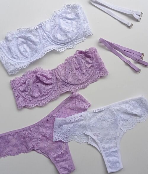 Conjunto Calcinha e Sutiã Mini Cropped tomara que caia 15324