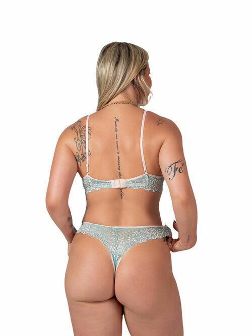 Conjunto renda bordada 15362