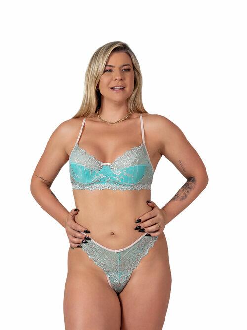 Conjunto renda bordada 15362