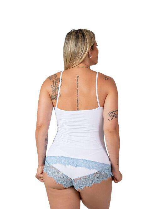 Baby Doll microfibra com renda chantily