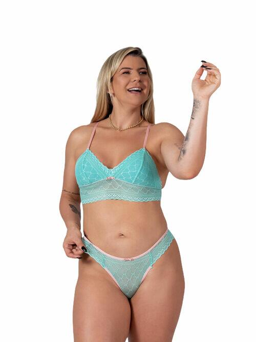 Conjunto Calcinha e Sutiã Lingerie Renda 15328
