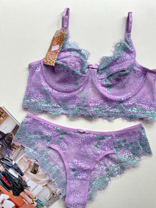 conjunto de calcinha e sutiã sem bojo 15341
