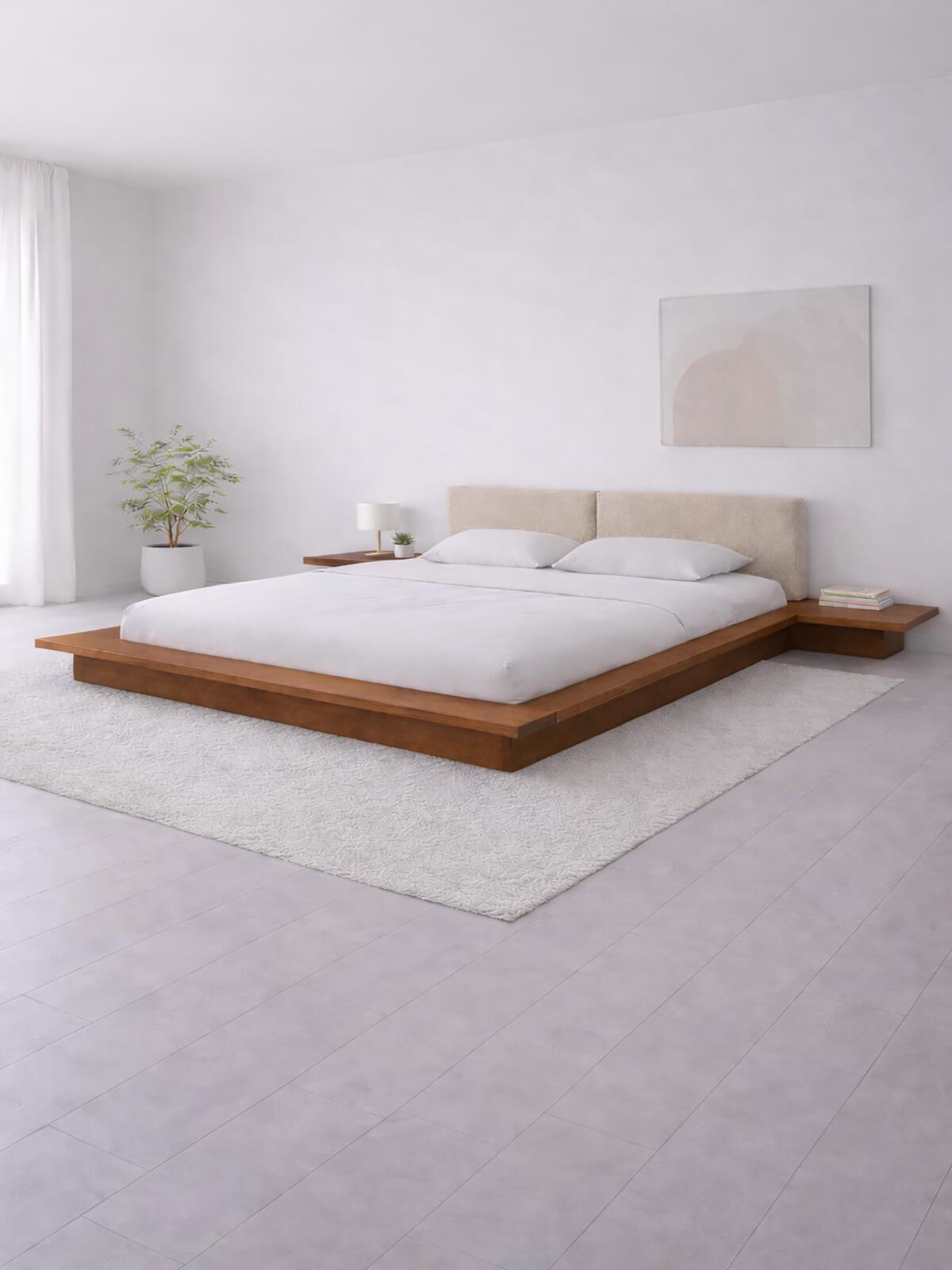 umenosuke 　Settefili Cashmere Comprar Cama Japonesa Queen em Madeira Maciça com Cabeceira em