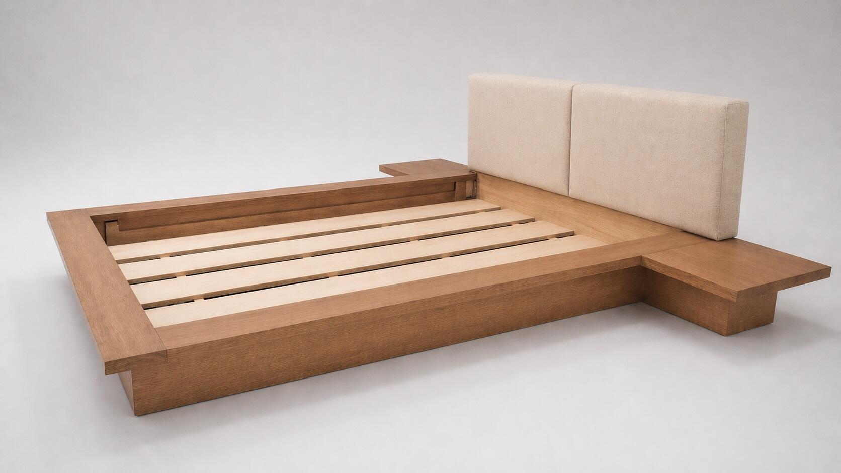 Comprar Cama Japonesa Queen em Madeira Maciça com Cabeceira em