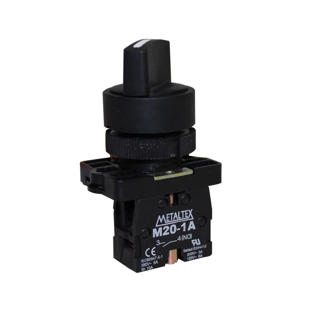 COMUTADORA 3 POSIÇÕES FIXAS P20SSR4-B-2A 2NA 22MM | Metaltex - a