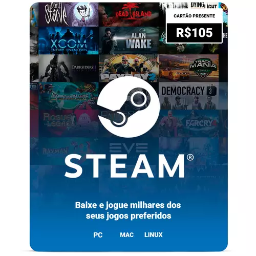 Cartão Steam 100 Reais Créditos Steam