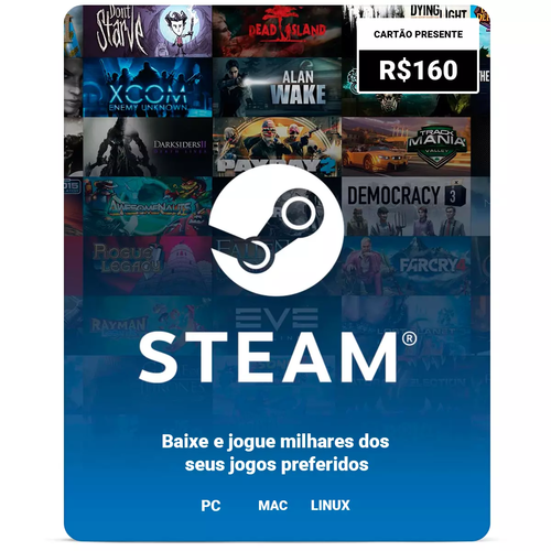 Gift Card Steam R$150 Reais - R$160,00