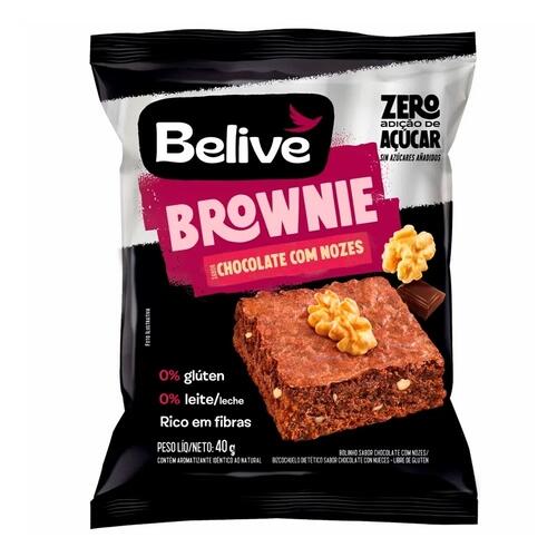 Brownie Sem Glten Zero Acar Chocolate c/ Nozes Belive 40g
