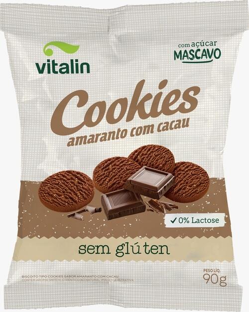 Cookies Sem Glten Amaranto com Cacau Vitalin 90g