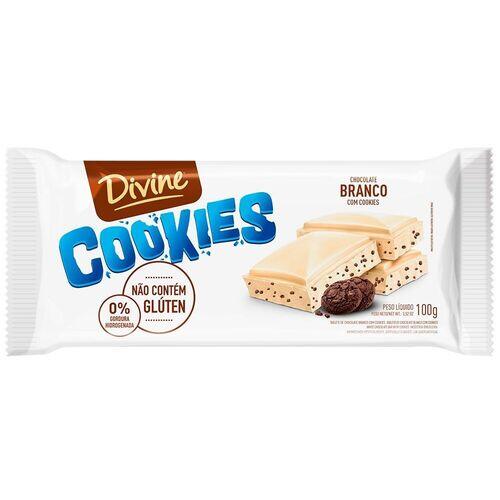 Chocolate Sem Glúten Branco com Cookies Divine 100g