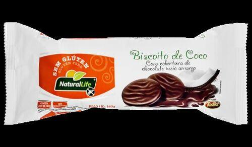 Biscoito Sem Glten de Coco coberto de Chocolate Natural Life 140g