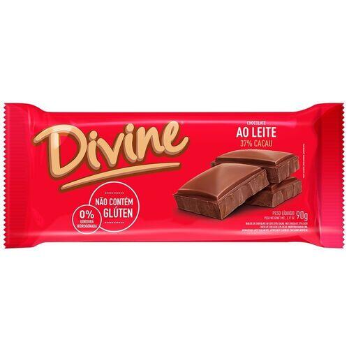 Chocolate Sem Glten ao Leite 37% Cacau Divine 90g