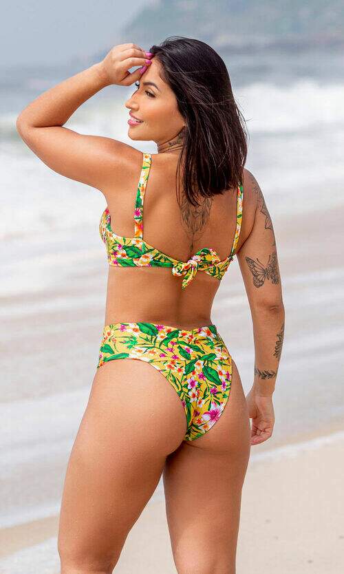 Conjunto de Biquíni Top Fixo e Calcinha Efeito Lipo Oásis