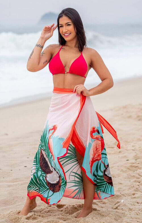 Saia Pareô Canga Saída de Praia Flamingo
