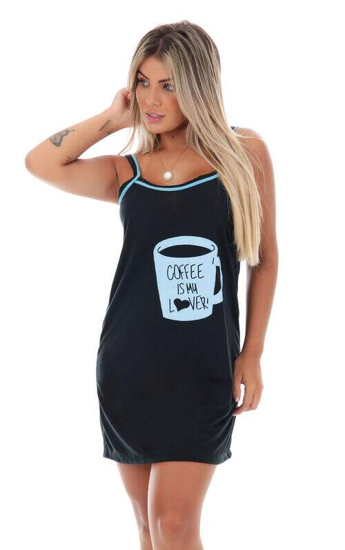 Camisola Malha Alcinha Preto com Azul ou Verde