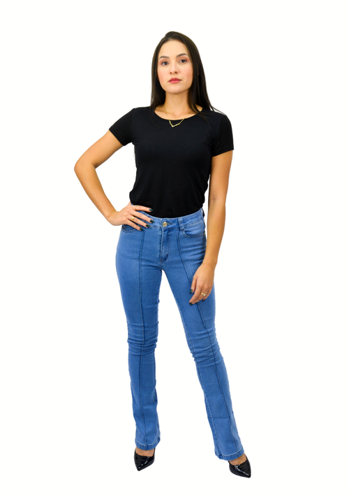 CALÇA FLARE COM NERVURA