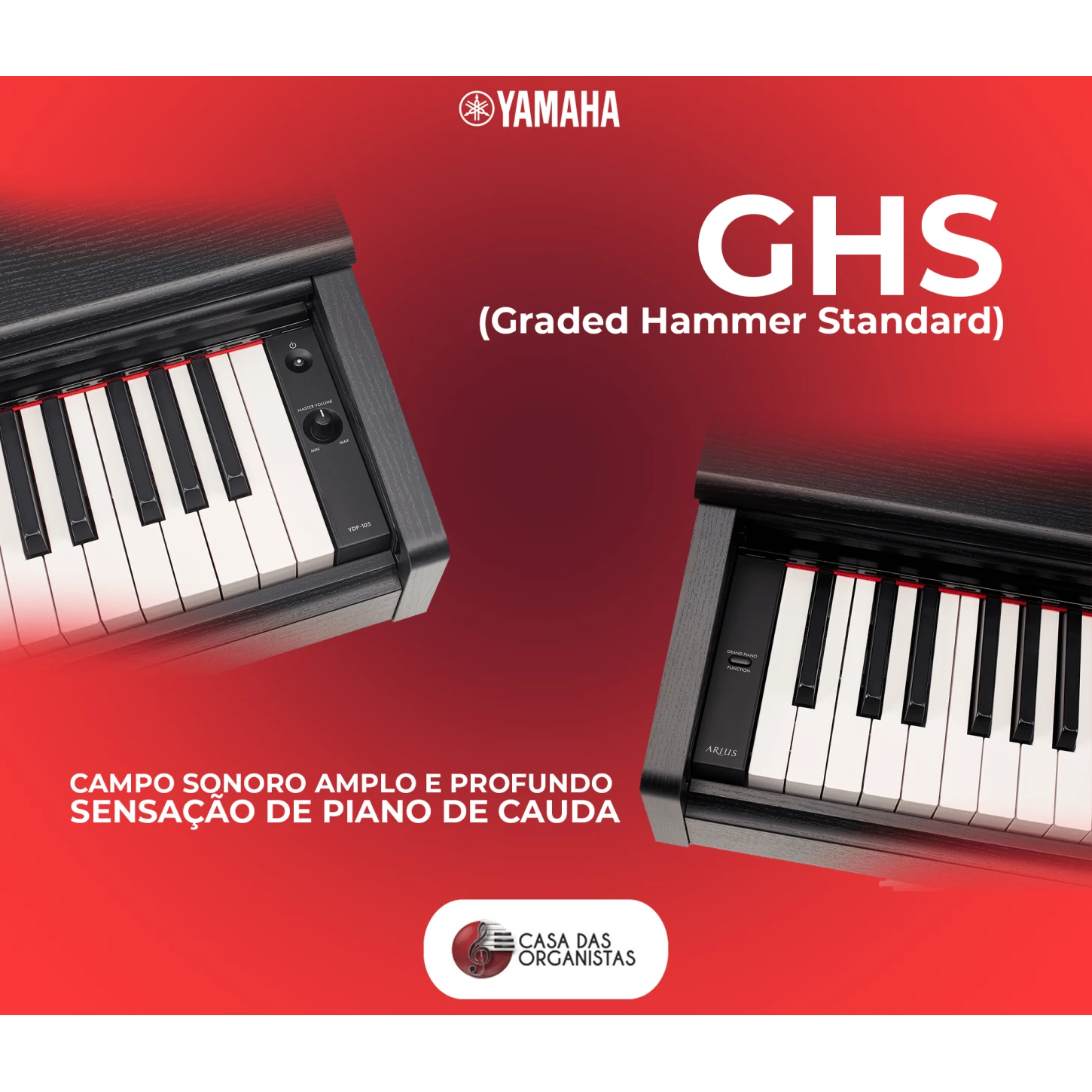 Piano Digital Yamaha Arius YDP-105 - Realismo Acústico Piano Digital Yamaha Arius YDP-105 - Realismo Acústico
