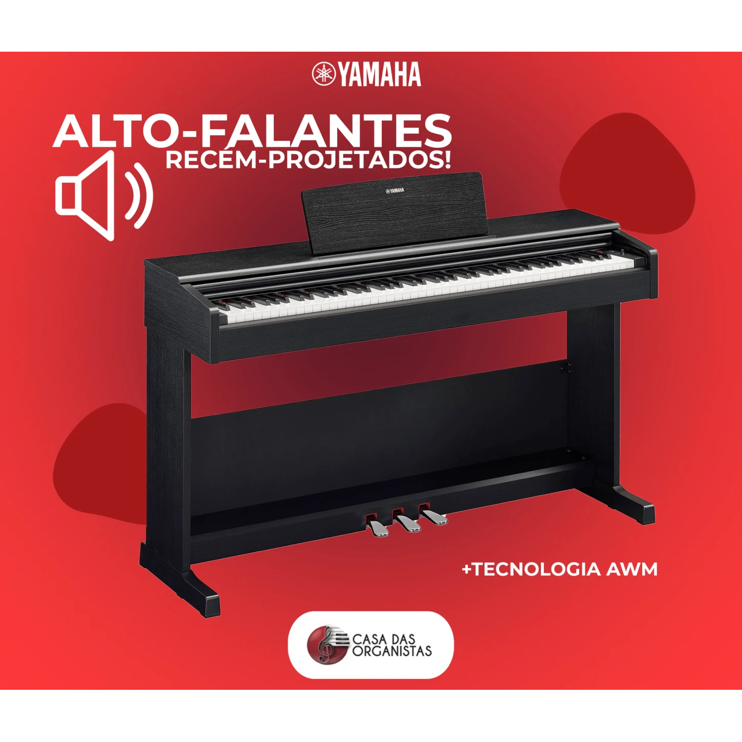 Piano Digital Yamaha ARIUS YDP105 - Som Realista - a partir de R