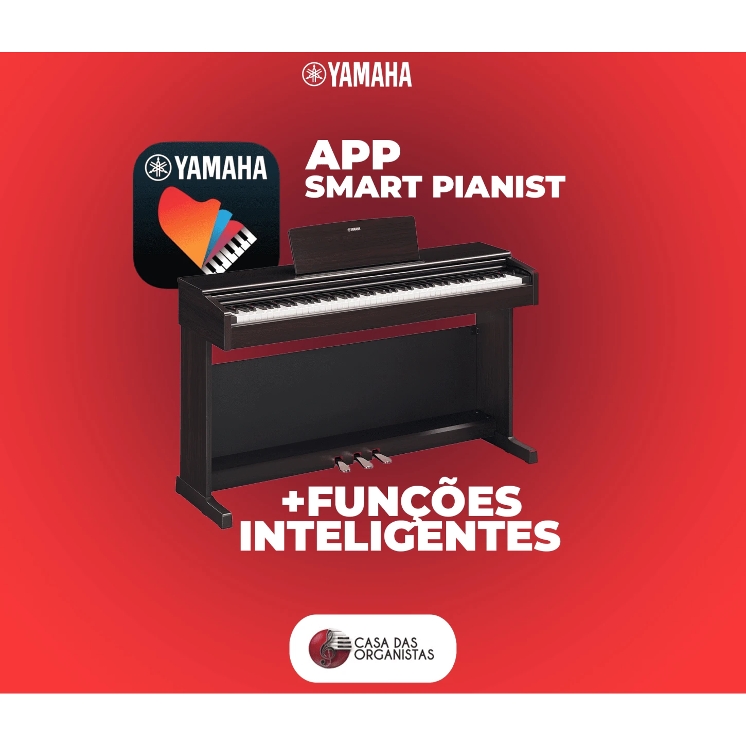 Piano Digital Yamaha YDP145 - Toque Autêntico e Som Realista