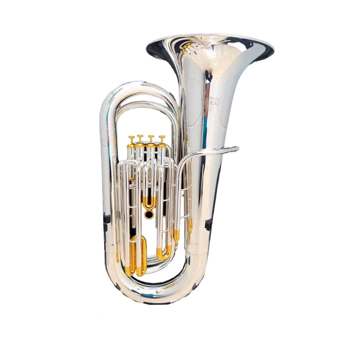 Tuba 4/4 Tokai TB-200PG Prata e Dourado | Som e Design - a partir