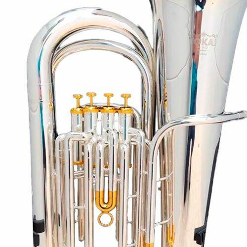 Tuba 4/4 Tokai TB-200PG Prata e Dourado | Som e Design - a partir