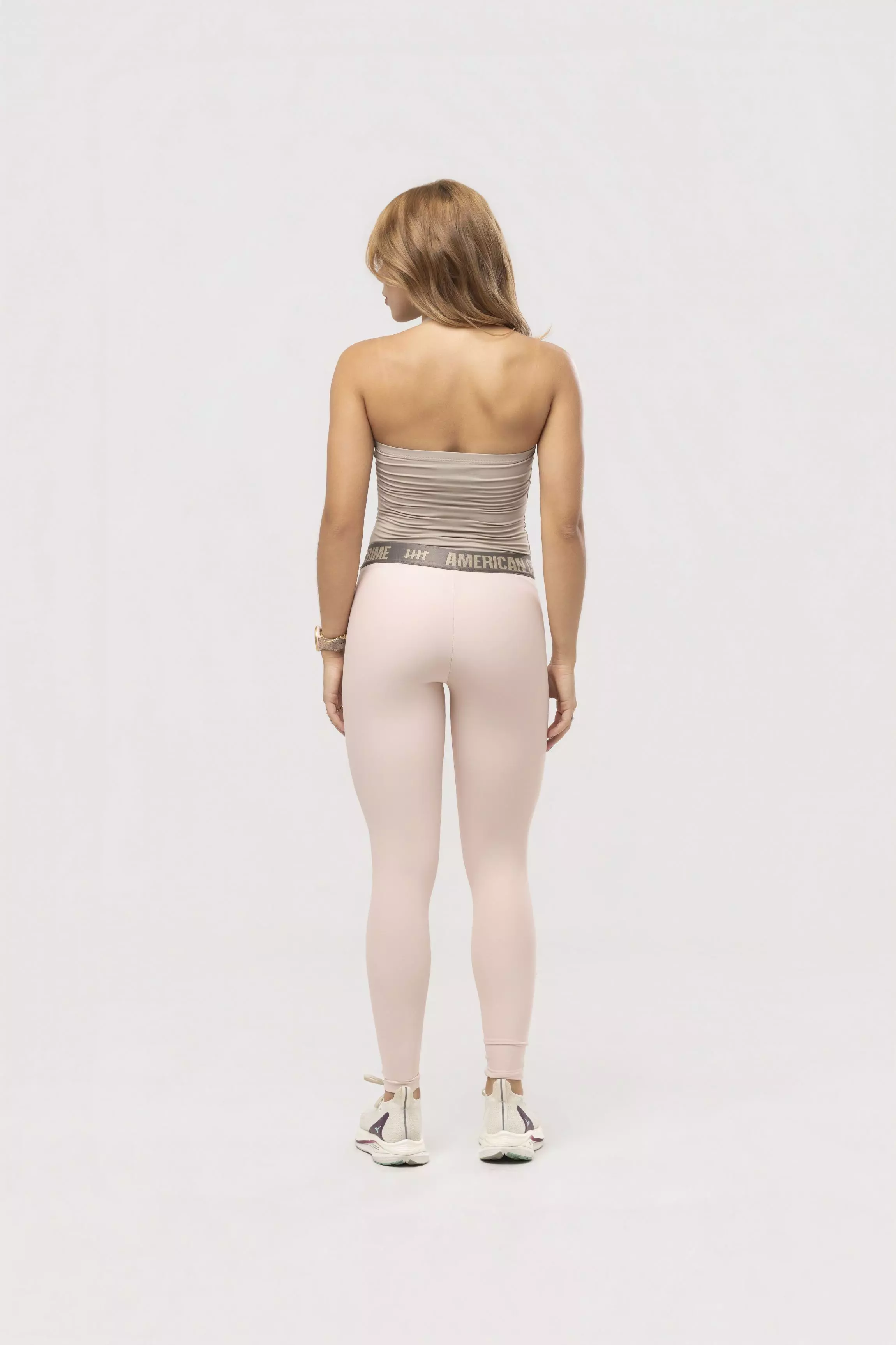 Bombshell CURVES LEGGINGS Nude Sand上下セット Legging Elástico Cruzado Nude | Ajuste Firme | AMRC