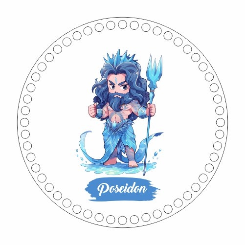 Comprar Base MDF Fio de Malha Crochê Deuses Gregos - Poseidon - de