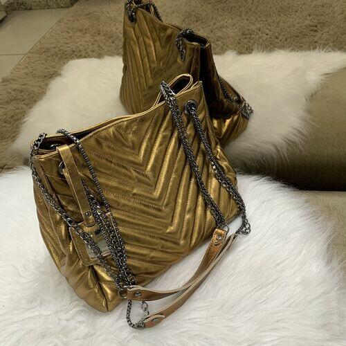 BOLSA IBIZA metalizada bronze
