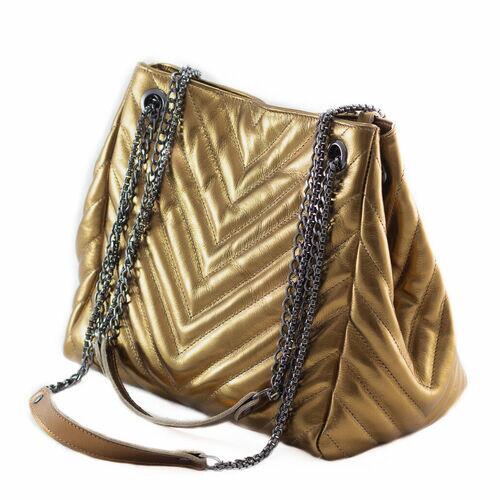 BOLSA IBIZA metalizada bronze