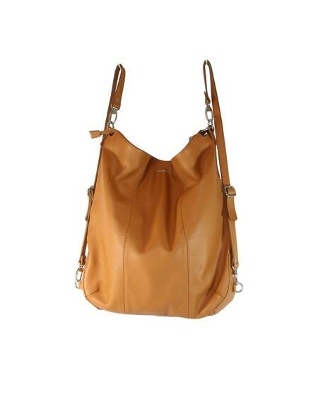 BOLSA-MOCHILA Bolsa mochila couro legítimo caramelo