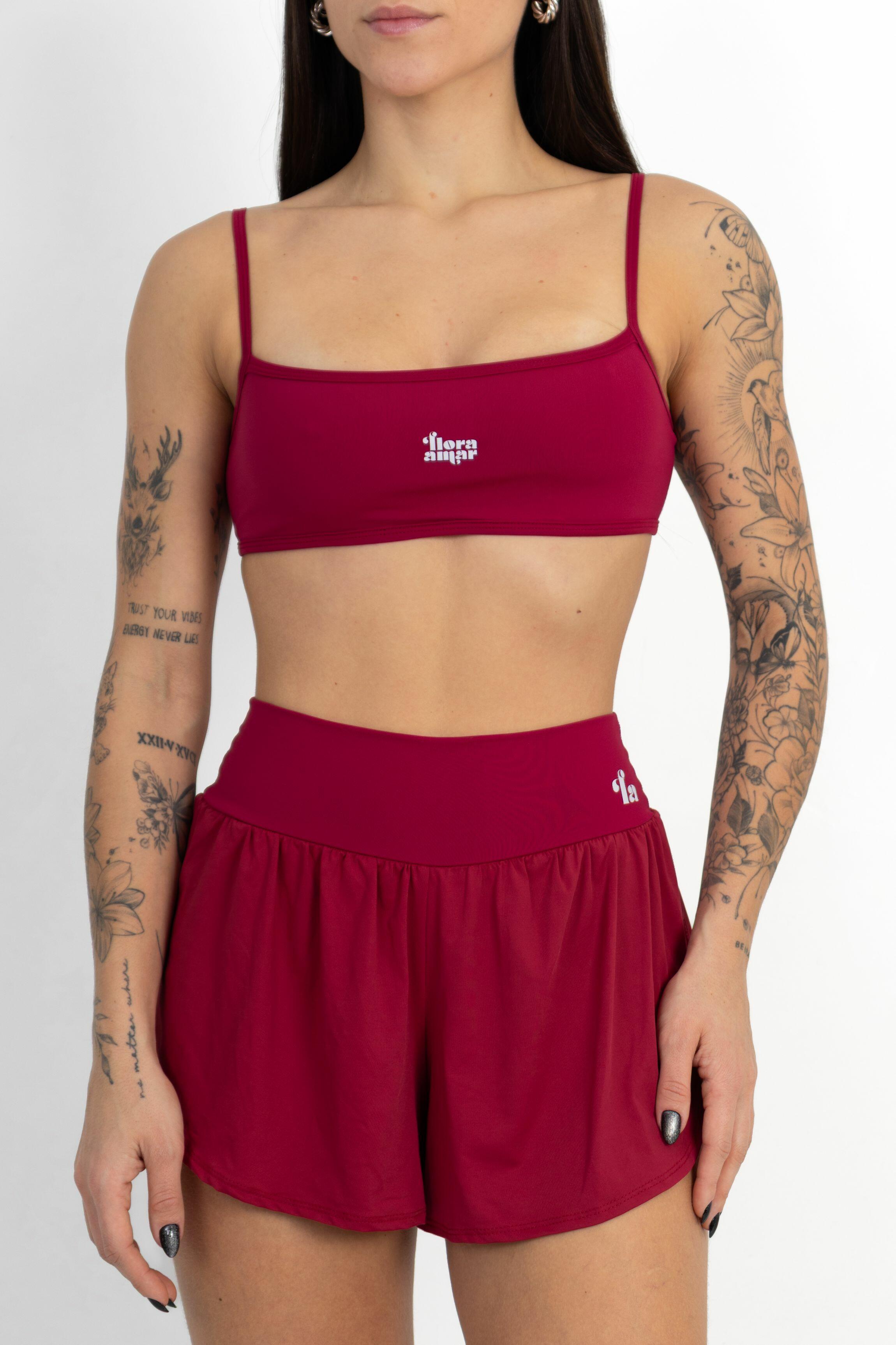 Short Run com Cós Duplo e Bolso Interno | Flora Amar Oficial - a