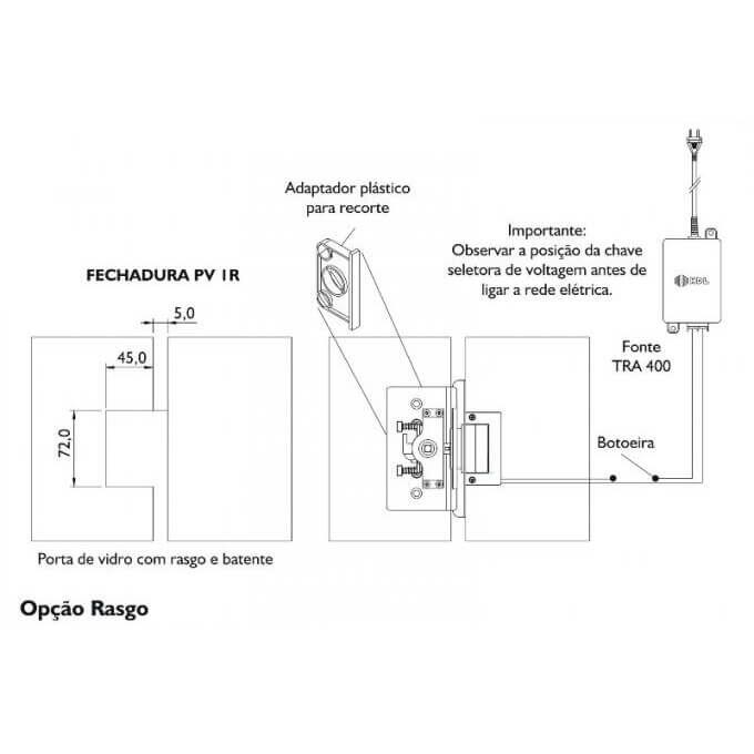 Fechadura HDL PV90 1R-L Inox com Puxador Para Porta Vidro - a