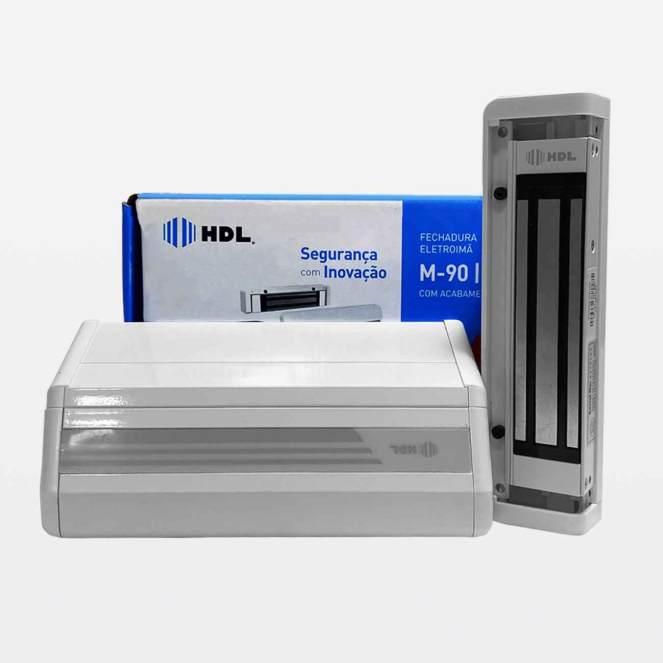 Fechadura Magnética HDL M-90 180kg Externa c/ Acabamento - de R
